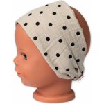 Baby Nellys Letní čelenka bandana mušelín Puntík cappuccino – Zboží Dáma