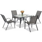 Garden Point Modena pro 4 osoby se čtvercovým stolem šedý – Hledejceny.cz