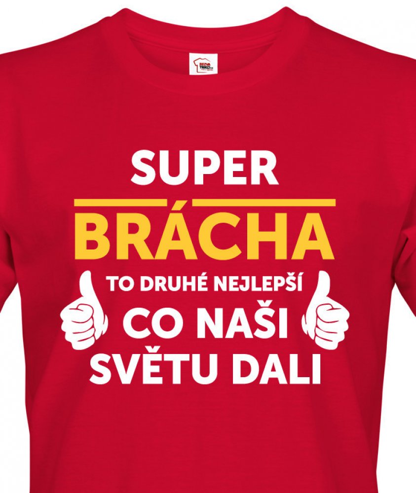 Bezvatriko tričko Super brácha červená | Srovnanicen.cz