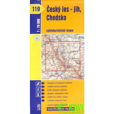 Český les jih Chodsko cyklo KP č.119 1:70t