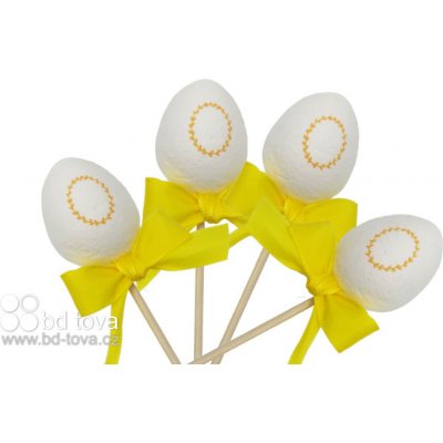 BD-TOVA Bílé vajíčko se žlutým věnečkem zápich 4 ks – Hledejceny.cz