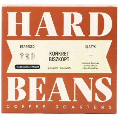 Hard Beans Coffee Tvrdá Konkret Biszkopt Espresso zrnková 250 g – Hledejceny.cz