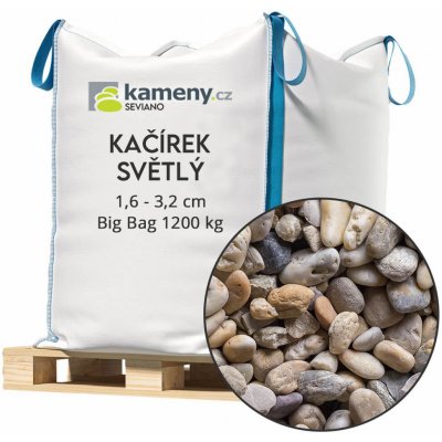 Kameny.cz Okrasné kameny - Kačírek světlý Vyberte si velikost: 1,6 - 3,2 cm, Vyberte si balení: Big Bag 1200 kg – Sleviste.cz