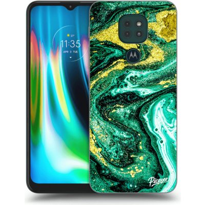 Pouzdro Picasee silikonové Motorola Moto G9 Play - Green Gold černé