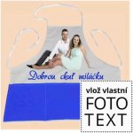 Bezvadný dárek Kuchyňská zástěra s kapsami modrá s vlastní fotkou či potiskem – Hledejceny.cz
