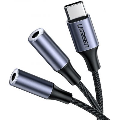 Ugreen adaptér z USB Typu C na 2x audio 3.5 mini jack - černý – Zbozi.Blesk.cz