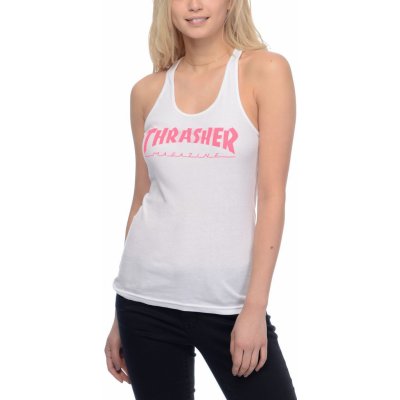 Thrasher GIRLS MAGAZINE LOGO RaceRBACK Tank White Pink