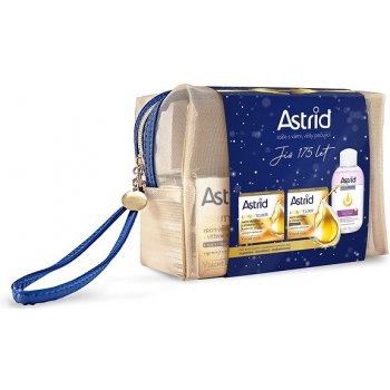 Astrid Beauty Elixir hydratační denní krém proti vráskám s UV filtry 50 ml + vyživující noční krém proti vráskám 50 ml + Aqua Biotic dvoufázový odličovač očí a rtů 125 ml + etue dárková sada