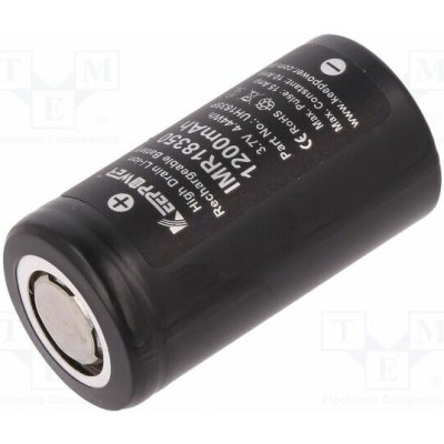 KEEPPOWER IMR18350 HIGH DRAIN 1200MAH Akum: Li-Ion; 18350; 3,7V; 1200mAh; Ø18,3x35mm; 10A; 1ks. – Zbozi.Blesk.cz