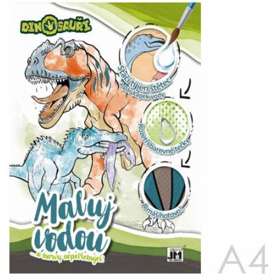 Omaľovánka vodová JM A4 Maxi Dinosaury – Zbozi.Blesk.cz