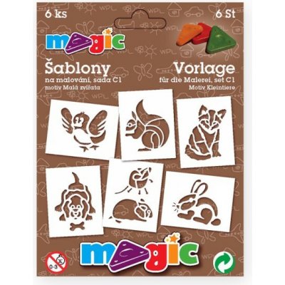 Magic šablony papírové 6 ks sada C1 MALÁ ZVÍŘATA – Zbozi.Blesk.cz