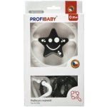 Profibaby Chrastítko hvězdička/kytička + kroužky černobílé plast v krabičce 12,5x23x3cm – Zboží Dáma