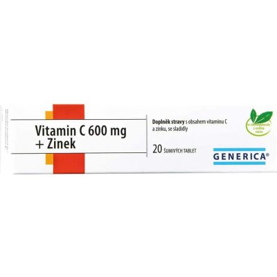 Generica Vitamin C 600 mg + Zinek šumivé 20 tablet – Hledejceny.cz