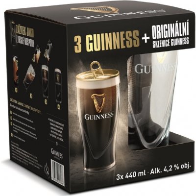 Guinness Draught 4,2% 3 x 0,44 l (sklo) – Zboží Dáma