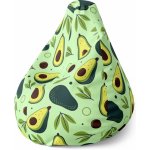 Sablio sedací vak Pear kreslené avokádo 140 x 100 x 25 cm – Zbozi.Blesk.cz