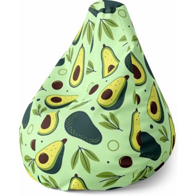 Sablio sedací vak Pear kreslené avokádo 140 x 100 x 25 cm – Zbozi.Blesk.cz