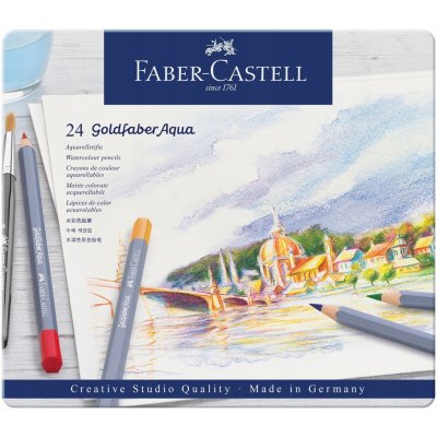Faber-Castell 114624 Goldfaber Aqua akvarelové plechová krabička 24 ks – Zboží Živě