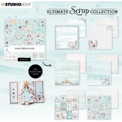 Sada scrapbookových papírů Studio Light, 30,5 x 30,5 cm (12 ks) – vánoční kolekce – Hledejceny.cz