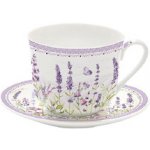 Easy Life Porcelánový hrnek s podšálkem Lavender Field 400 ml – Sleviste.cz