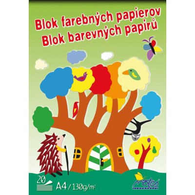 Blok barevných papírů A4 130 g/20 listů