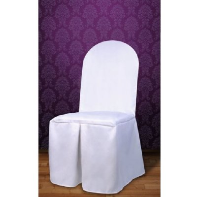 PartyDeco Potah na židli textilní bílý, výška 92 cm – Zboží Mobilmania