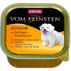 Animonda Vom Feinsten Junior Dog drůbeží a krůtí srdce 150 g