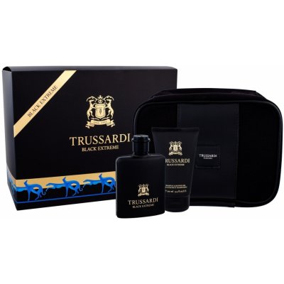 Trussardi Black Extreme EDT 100 ml + sprchový gel 100 ml + kosmetická taška dárková sada – Hledejceny.cz