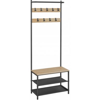 Textilomanie předsíňová stěna loft 180 cm černá dub sonoma – Zboží Dáma