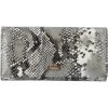 Peněženka Velká dámská luxusní kožená peněženka Sadrey šedá se zvířecím hadím motivem
