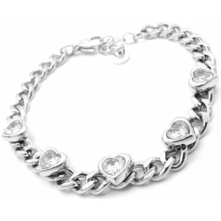 Steel Jewelry náramek srdce s krystalky z chirurgické oceli NR220258