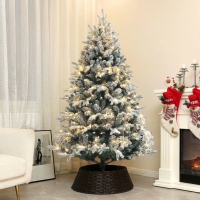 HOMCOM Umělý zasněžený vánoční stromek 180 cm s 793 hroty zelený + bílý – Hledejceny.cz