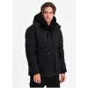 Pánská bunda Ombre Clothing pánská prošívaná zimní bunda s kapucí černá