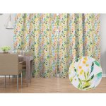 Biante Dekorační závěs PML-066 Zelené pnoucí lístky na bílém 145x170 cm – Hledejceny.cz
