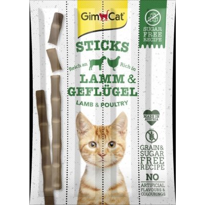 GIMCAT STICKS jehněčí drůbež 4 ks