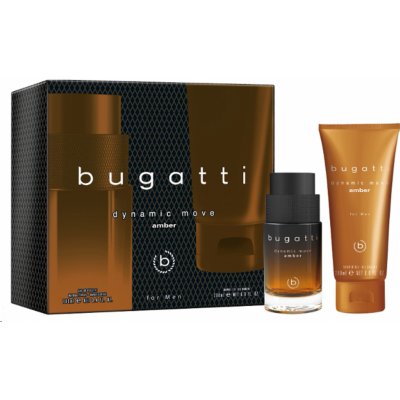 Bugatti Dynamic Move Amber EDT 100 ml + sprchový gel 200 ml + dárková sada pro muže – Sleviste.cz