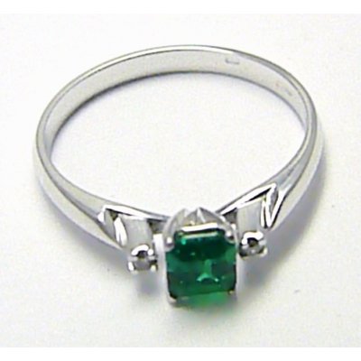 Klenoty Budín diamantový mohutný zásnubní prsten se smaragdem D005 J 24577 14