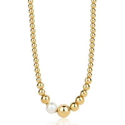 Brosway Stylové pozlacené korále s perlou perfect BPC02 – Zboží Dáma
