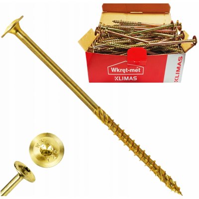 Konstrukční vrut 10x280 TX 40 talířová hlava zinek žlutý (25 ks/bal) TORX – Zboží Mobilmania