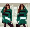 Dámský svetr a pulovr Fashionweek Luxusní volný pletený svetr jako pončo s bočními rozparky JK ZARA Zelená
