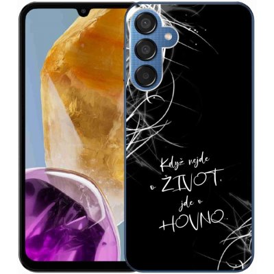 mmCase Samsung Galaxy M15 5G vtipný text 16 černé pozadí – Zboží Živě