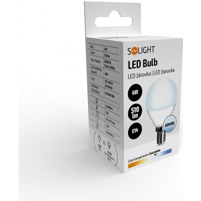Solight žárovka LED G45 E14 6W bílá studená – Zboží Živě