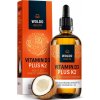 Vitamín a minerál Vitamin D3 + K2 Woldohealth kapky vysoce dávkované vegetariánské K2 vitamín 99,7% MK7 All-Trans & 1.000 I.U. D3 na kapku 50 ml