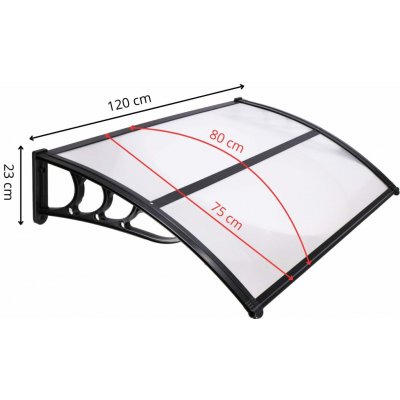 Springos Polyroof 120x 75cm černá/transparentní – Sleviste.cz