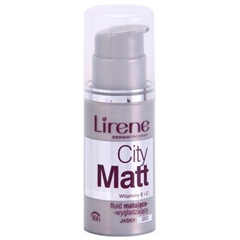 Lirene City Matt matující fluidní make-up s vyhlazujícím efektem 203 Light 16 h with Vitamin E and C 30 ml