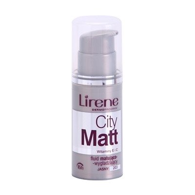 Lirene City Matt matující fluidní make-up s vyhlazujícím efektem 203 Light 16 h with Vitamin E and C 30 ml