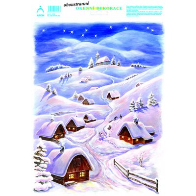 ARCH Vánoční adhez. nálepky 25x35 - Barevné chaloupky 7072 – Hledejceny.cz