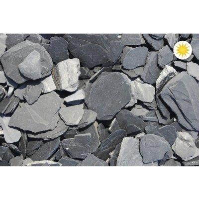 Okrasné kameny břidlicové 30–70 mm grafitově černé balení 20 kg – Zboží Dáma