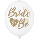 PartyDeco Balonek latex průhledný nápis Bride to Be zlatý 30 cm – Zboží Mobilmania