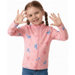 DÍVČÍ MIKINA NA ZIP MOTÝLI NOVINKA Světle růžová – Zboží Mobilmania