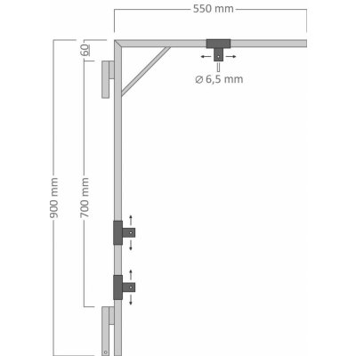 DecoLED Držák motivu na sloupy VO pro dekory 60 80 cm 55 x 90 cm pro 2x U20S